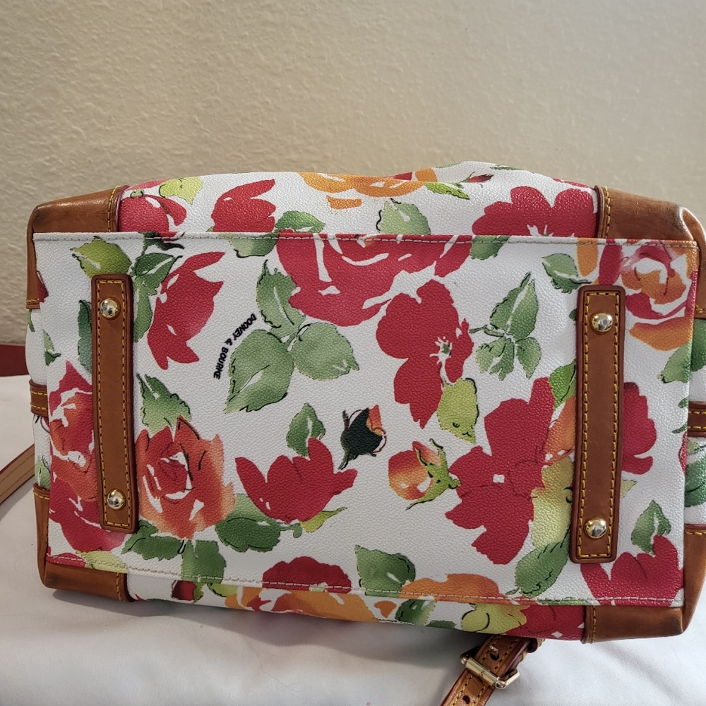 Dooney Red Flower Shoulder/Handbag - Picture 5 of 11